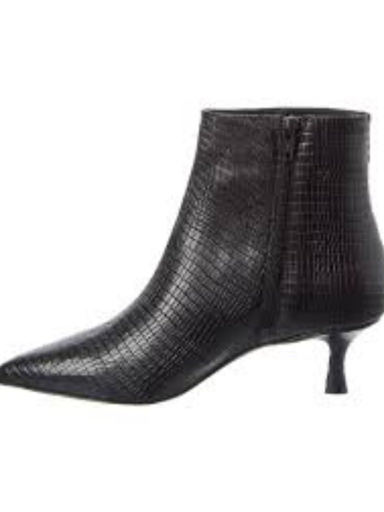 Bruno Magli Nerina Snake-Embossed Black Leather Ankle Boot Women Size 9 New